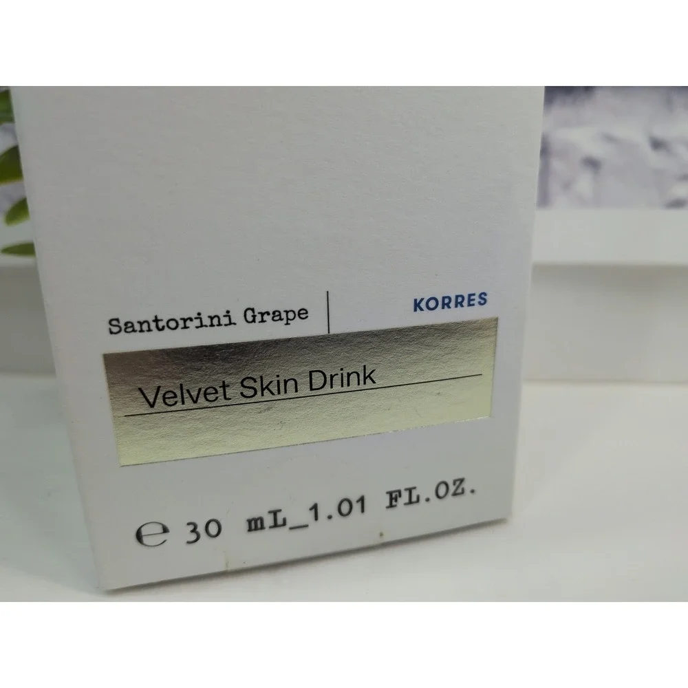 NIB😍Korres Santorini Grape Velvet Skin Drink 30ml/1.01oz *Damaged Box READ*